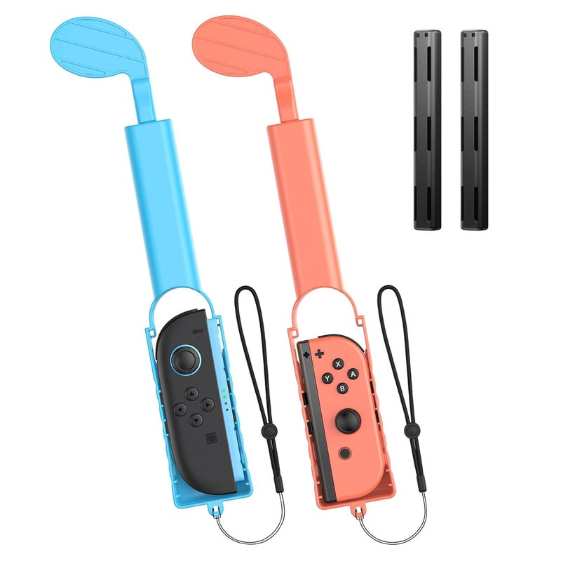 FYOUNG Golf Clubs for Nintendo Switch 1 & Switch 2 Golf Handle Grips Game Accessories Kit Compatible with Mario Golf, Comfort Hand Grip for Joycon Controller Switch Sports Game - Image 1